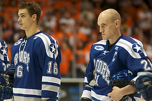 AHA Tournament MVP Jacques Lamoureux (21) scored the game's lone goal. (2011 Omar Phillips)