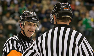 The University of Michigan Wolverines defeated the University of North Dakota 2-0 (EN) in the second semi-final of the 2011 Frozen Four at Xcel Energy Center in St. Paul, Minnesota. (Melissa Wade)