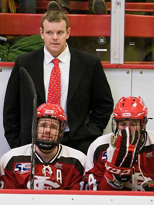 Bob Prier - The Harvard University Crimson defeated the St. Lawrence University Saints 4-3 on senior night Saturday, February 26, 2011, at Bright Hockey Center in Cambridge, Massachusetts. (Melissa Wade)