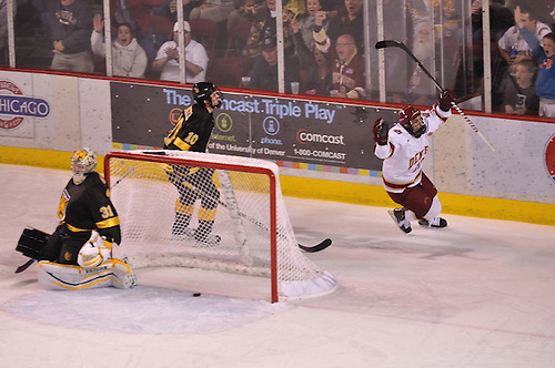 Jason Zucker celebrates his goal against CC (Candace Horgan)