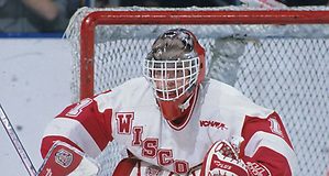 Wisconsin goaltender Kirk Daubenspeck. (Wisconsin Athletics)