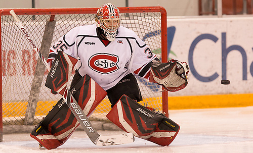 Katie Fitzgerald (St.Cloud State University-35 ) 09 Nov.13: St.Cloud State University hosts the University of Minnesota in a WCHA match-up at the Herb Brooks National Hockey Center in St.Cloud, MN (Bradley K. Olson)