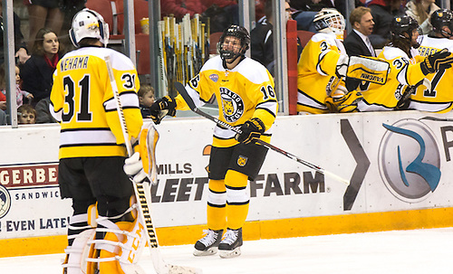 Teemu Kivihalme (Colorado College-16) Jacob Nehama (Colorado College-31) 16 January 09 Colorado College Tigers and St.Cloud State University Huskies meet in a NCHC contest at the Herb Brooks National Hockey Center St. Cloud,Minnesota (Bradley K. Olson)