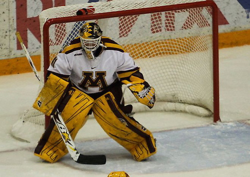 Noora R?ty secured her NCAA-record 101st victory and 37th career shutout in the Gophers 6-0 rout of Minnesota-Duluth on February 1, 2013 at Ridder Arena. ...Unauthorized reproduction of d3photography.com photos is strictly forbidden (resale, reproduction);.use in advertising (for profit or at a loss) is a violation of the Student-Athlete's eligibility to compete...NCAA Bylaw 12.5.2.2 - Use of a Student-Athlete's Name or Picture Without Knowledge or Permission..If a student-athlete's name or picture appears on commercial items (e.g., T-shirts, sweatshirts, serving trays, playing cards, posters) or is used to promote a commercial product sold by an individual or agency without the student-athlete's knowledge or permission, the student-athlete (or the institution acting on behalf of the student-athlete) is required to take steps to stop such an activity in order to retain his or her eligibility for intercollegiate athletics. Such steps are not required in cases in which a student-athlete's photograph is sold by an individual or agency (e.g., private photographer, news agency) for private use. (Revised: 1/11/97, 5/12/05) (Ryan Coleman/Ryan Coleman, d3photography.com)