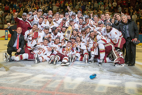 8 Apr 17:  The Denver University Pioneers play against the University of Minnesota Duluth Bulldogs in the National Championship game of the 2017 NCAA Men's Division I Frozen Four at the United Center in Chicago, IL. (Jim Rosvold)