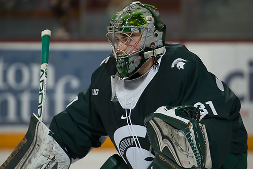 4 Nov 17:  The University of Minnesota Golden Gophers host the Michigan State University Spartans in a B1G matchup at 3M Arena at Mariucci in Minneapolis, MN. (Jim Rosvold/University of Minnesota)