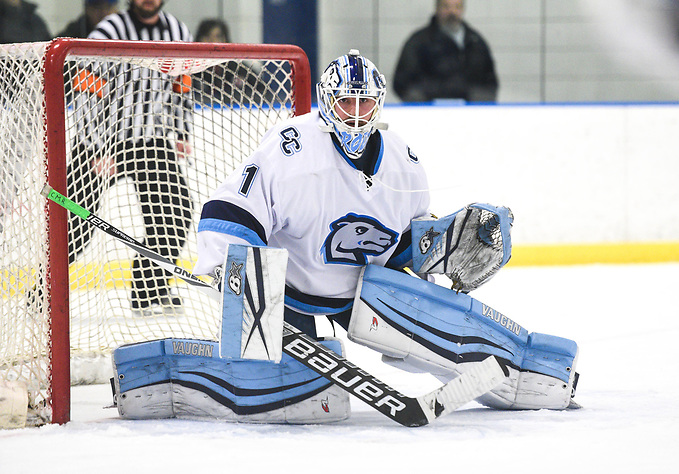 Hamilton vs. Connecticut College Camels Men's Hockey at Connecticut College, New London, Connecticut. Connor Roderick of Connecticut College (Geoffrey Bolte / Clarus Studios Inc. Connecticut College Athletics)