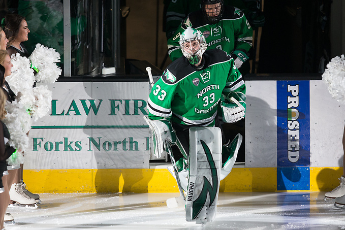 Cam Johnson (North Dakota-33)2018 Jan. 27 The University of North Dakota hosts Denver University in a NCHC matchup at the Ralph Engelstad Arena in Grand Forks, ND (Bradley K. Olson)