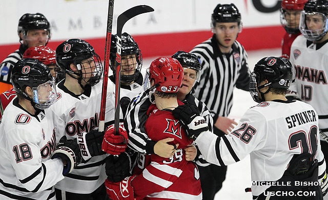 Omaha beat Miami 6-3 Saturday night at Baxter Arena. (Photo by Michelle Bishop) (Michelle Bishop)