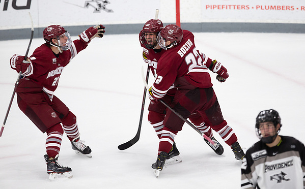 PROVIDENCE, RI - NOVEMBER 10: UMass visits Providence College during NCAA hockey at the Schneider Arena on November 10, 2018 in Providence, Rhode Island. (Photo by Rich Gagnon) (Rich Gagnon)