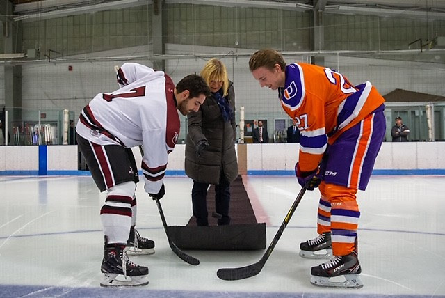 Puck drop at Anna Maria's first game. (Anna Maria Athletics)