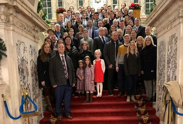 BU at Belfast City Hall. (photo: Boston University Athletics)