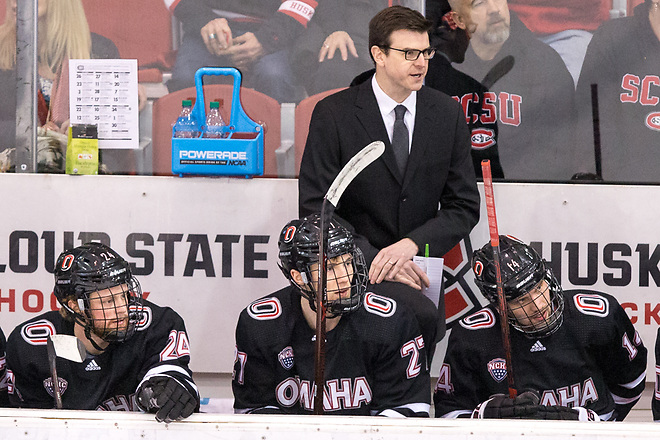 Mike Gabinet  2018 December 8 St.Cloud State University hosts University of Nebraska Omaha in a NCHC contest at the Herb Brooks National Hockey Center (Bradley K. Olson)