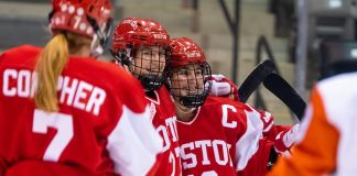 Nara Elia (27 - Boston University), Sammy Davis (16 - Boston University) (2018 Omar Phillips)