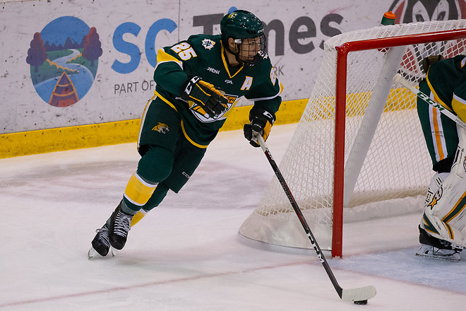 19 Oct 18:  Philip Beaulieu (Northern Michigan - 25). The St. Cloud State University Huskies host the Northern Michigan University Wildcats in a non-conference matchup at the Herb Brooks National Hockey Center in St. Cloud, MN. (Jim Rosvold)