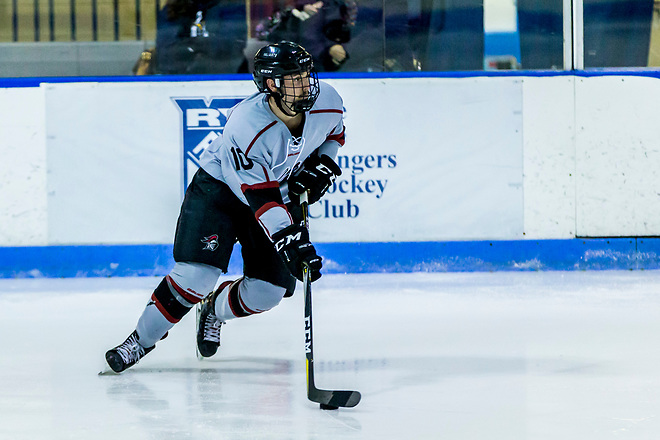 Oscar Arfelt provides offense from the blueline for Manhattanville (Manhattanville Athletics)