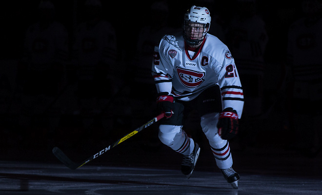 Jimmy Schuldt (SCSU-22) 16 October 28 Alabama Huntsville and St. Cloud State University meet in a non conference contest at the Herb Brooks National Hockey Center (Bradley K. Olson)