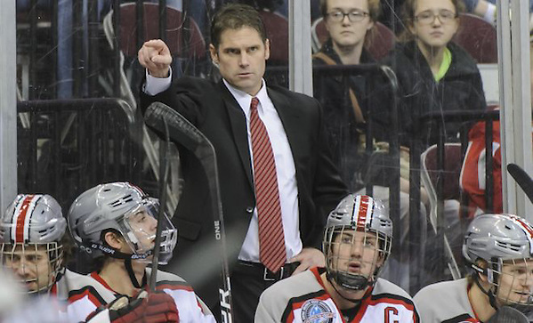 Ohio State's Steve Rohlik directs from the bench. (Jamie Sabau)