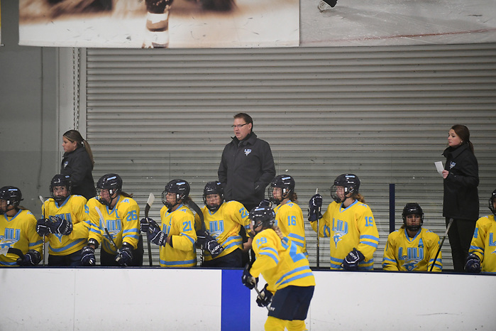 LIU Women’s Ice Hockey vs UCONN held at the Ice Works Skating facility in Syosset, NY on Saturday, October 5, 2019. Photo by Alan J Schaefer (Alan J Schaefer/Photos by Alan J Schaefer)