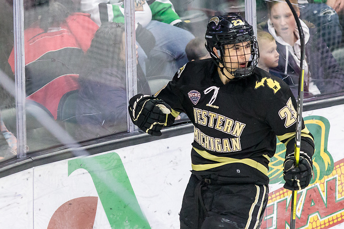 Paul Washe (Western Michigan-23) 2020 February 29 Western Michigan and the University of North Dakota meet in a NCHC contest in Grand Forks, ND (Bradley K. Olson)