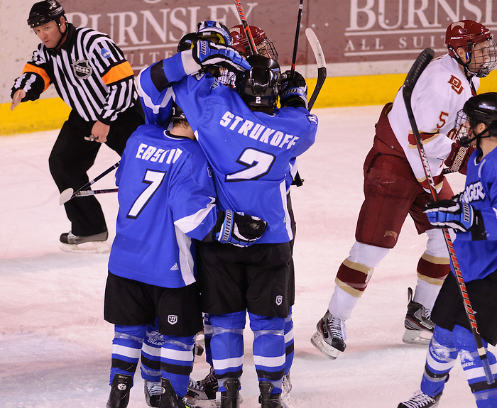 Alabama-Huntsville celebrates its second goal against Denver (Candace Horgan)